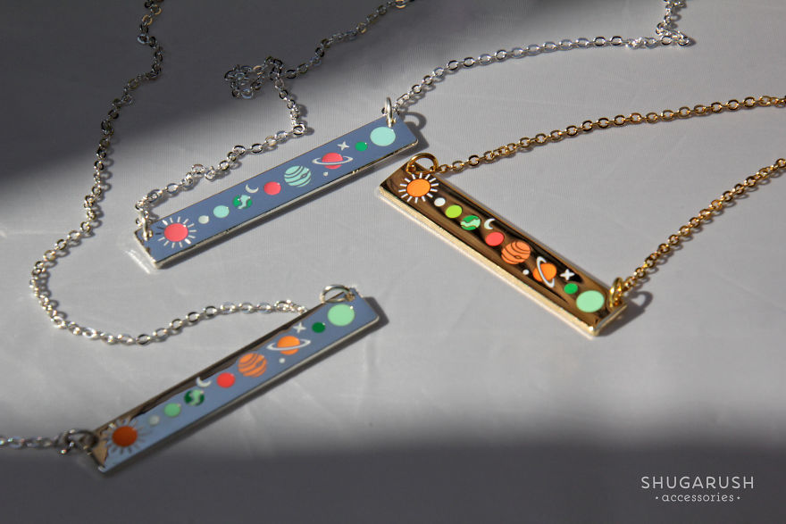 I Create Glow In The Dark Enamel Pins And Galaxy Necklaces