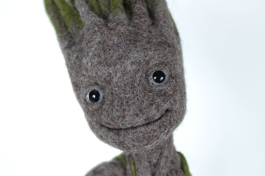 Dancing Groot In A Pot: Needle Felted Figurine