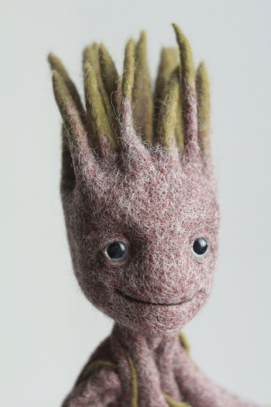 Dancing Groot In A Pot: Needle Felted Figurine