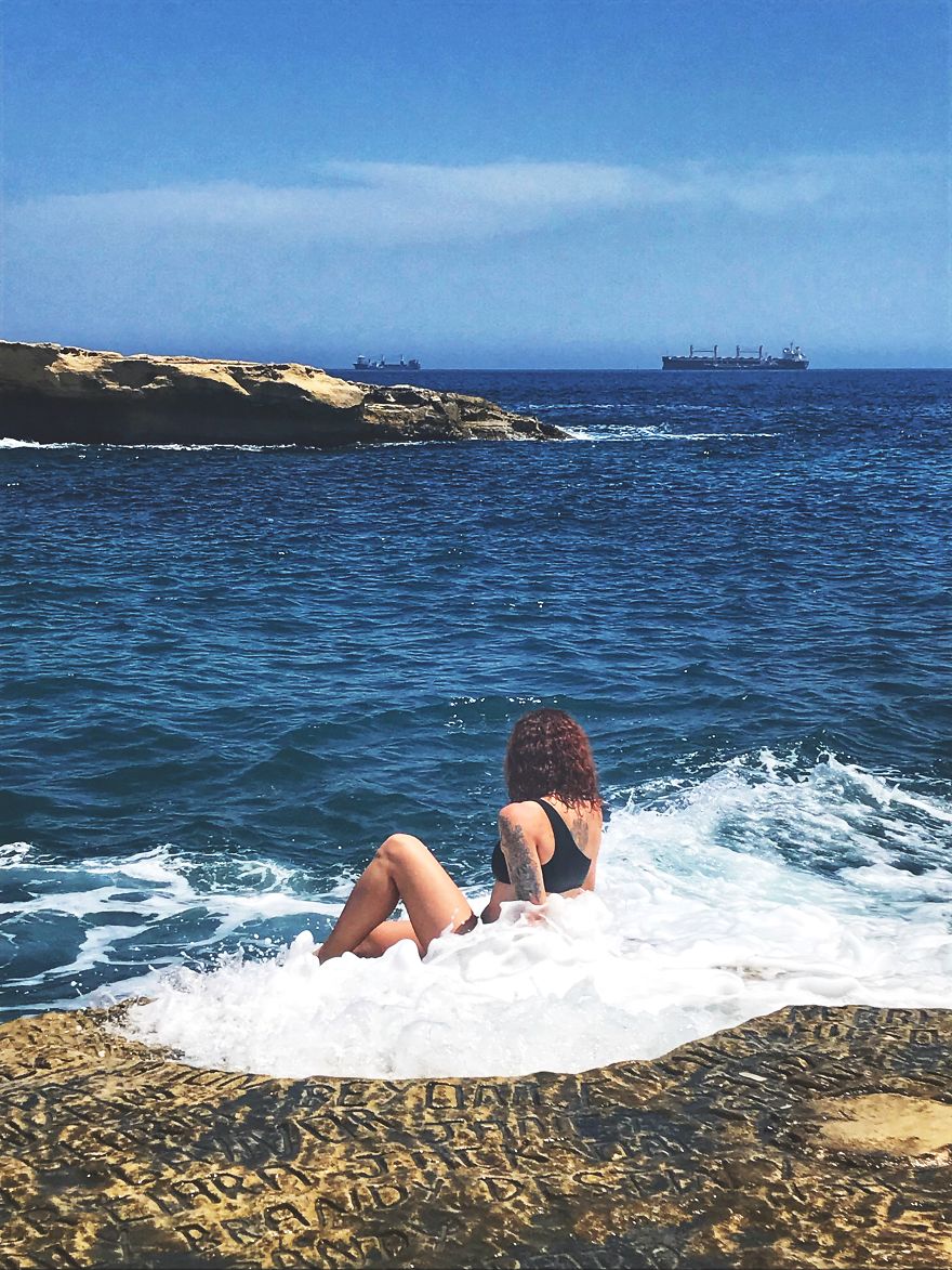 The Mediterranean, Sea, 2018. Feeling Happy By The Sea - Check!