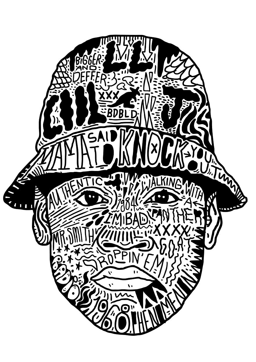 I Drew Famous Rap And Hip Hop Icons Using The Song Lyrics