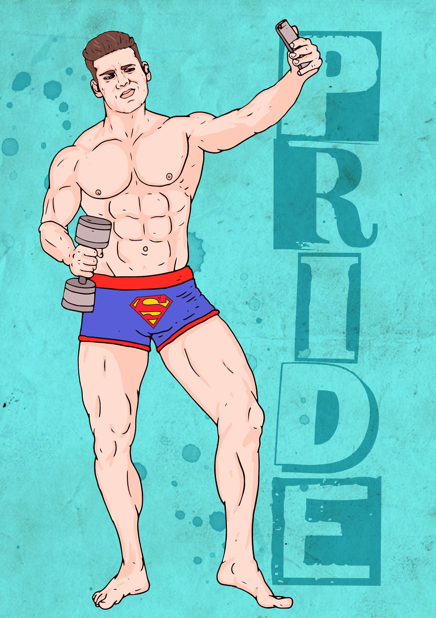 "Hero To Zero" - I Drew These Superheroes As The Deadly 7 Sins...