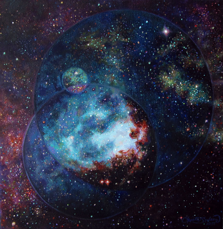 Painting Series Using Hubble Images & Geometry (20+paintings)
