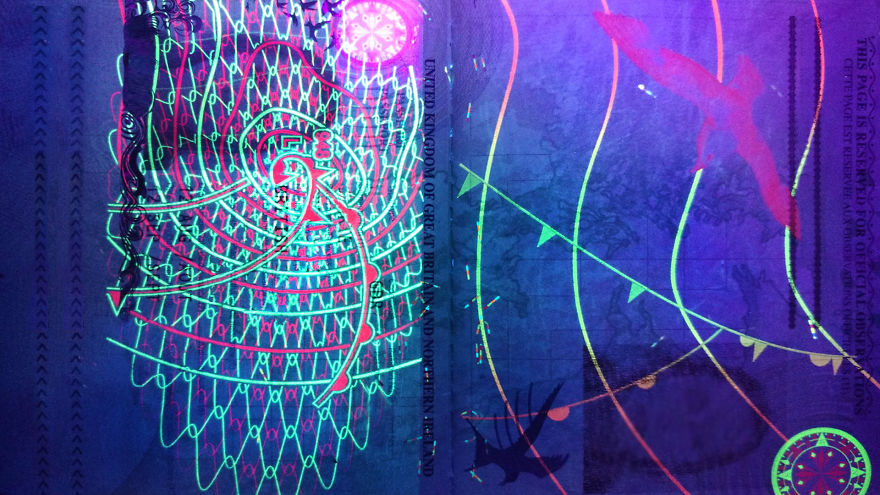 I Always Knew That Passports Used UV Ink For Security So I Checked How That Looks I Always Knew That Passports Used UV Ink For Security So I Checked How That Looks