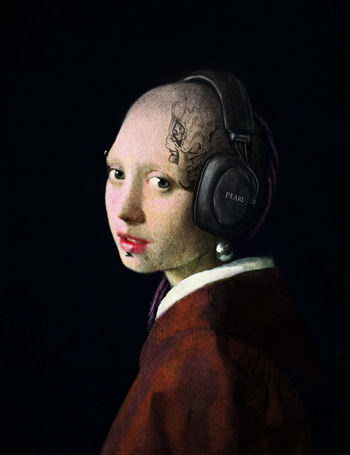 Girl With Pearl Headphones