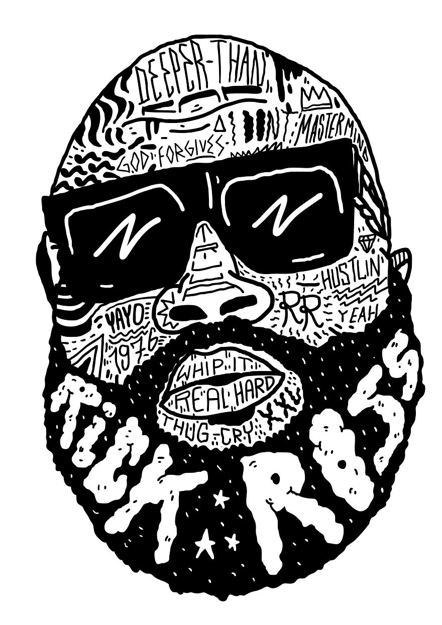 I Drew Famous Rap And Hip Hop Icons Using The Song Lyrics