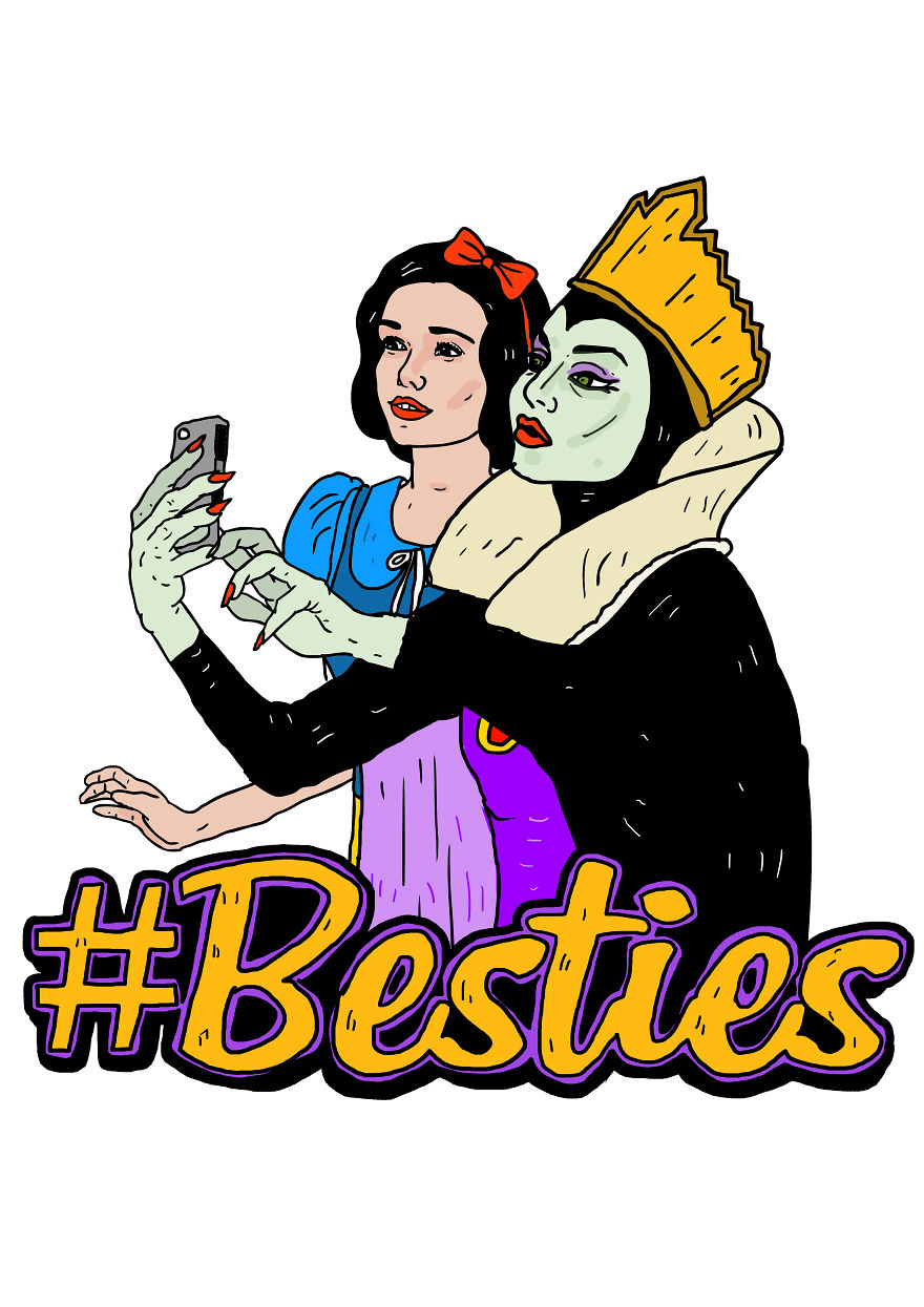 I Drew Famous Heroes And Villains Of Pop Culture Taking A Selfie With Each Other