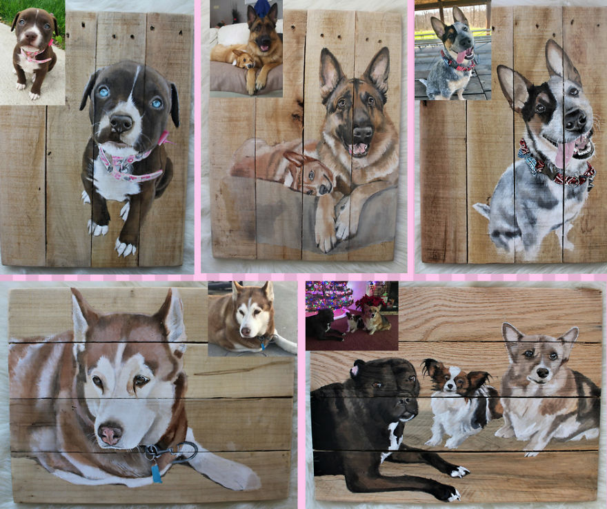 I Hand Paint Pet Portraits On Rustic Reclaimed Barn Wood I Hand Paint Pet Portraits On Rustic Reclaimed Barn Wood