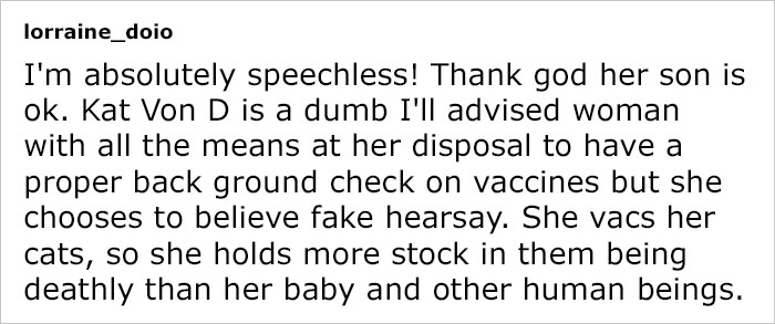 Kat Von D Said She'll Raise Her Unborn Child Vegan And Without Vaccinations, So This Mom Shut Her Down Kat Von D Said She'll Raise Her Unborn Child Vegan And Without Vaccinations, So This Mom Shut Her Down