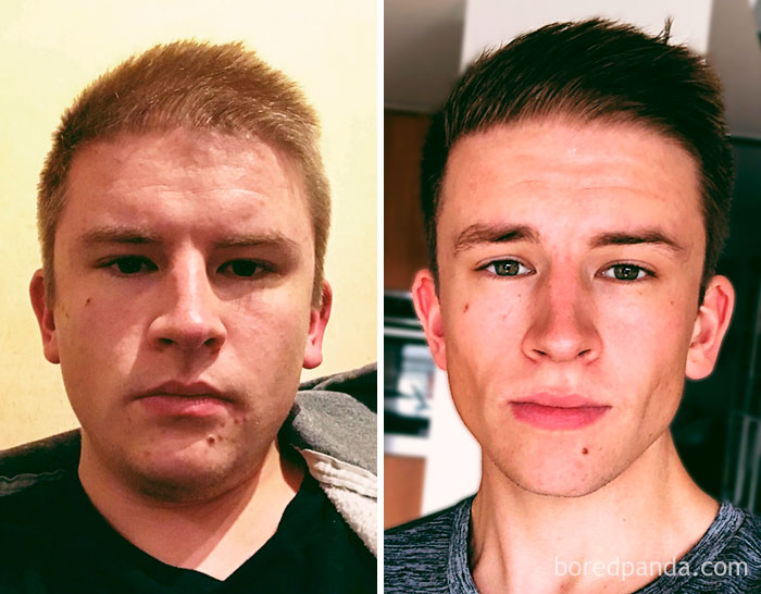 Lost 97 Lbs In 12 Months. It's My Birthday Tomorrow. I Decided To Recreate My Picture From Last Year