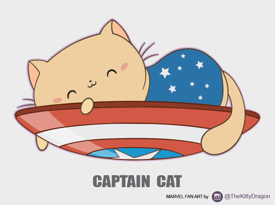 I Drew Marvel Characters As Cute Kitties