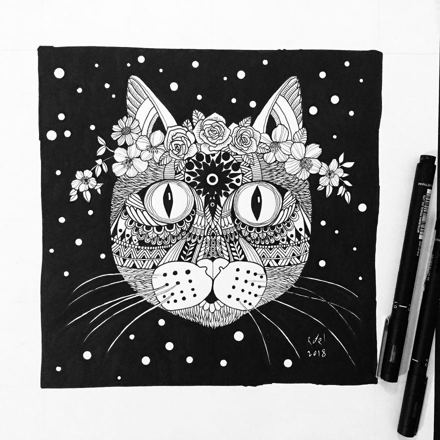 I Love Drawing Mandala-Inspired Pet Portraits