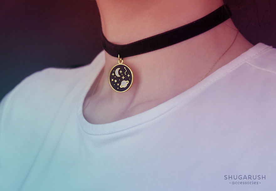 I Create Glow In The Dark Enamel Pins And Galaxy Necklaces