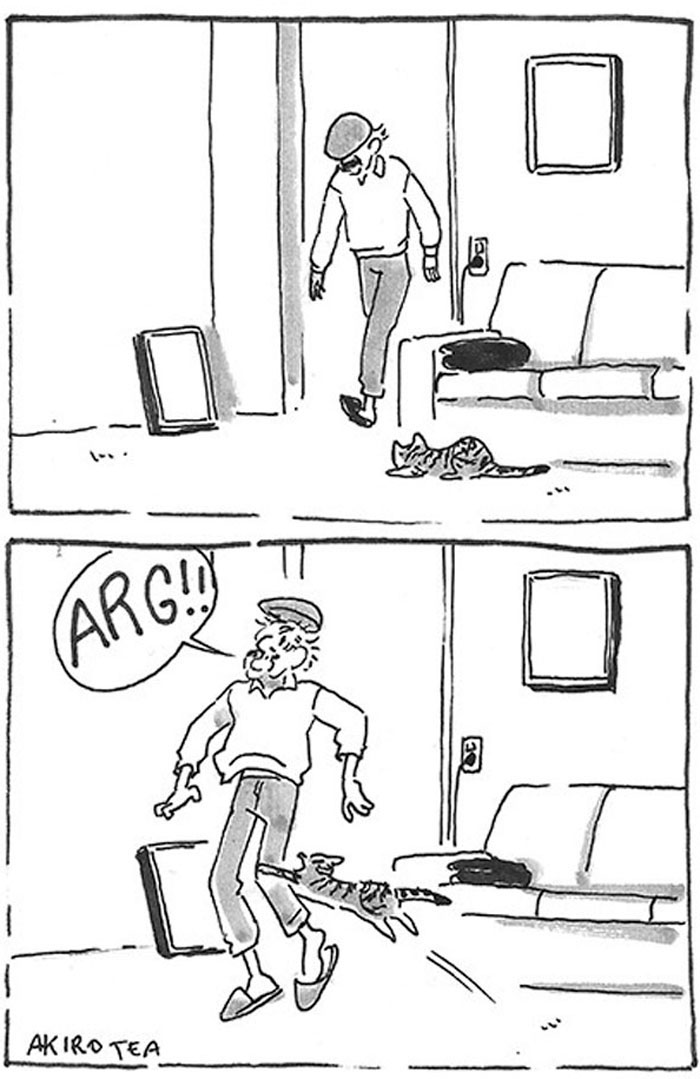 Daughter Hilariously Illustrates Her Dad&rsquo;s Ambivalent Relationship With Their Cat In 8 Honest Comics