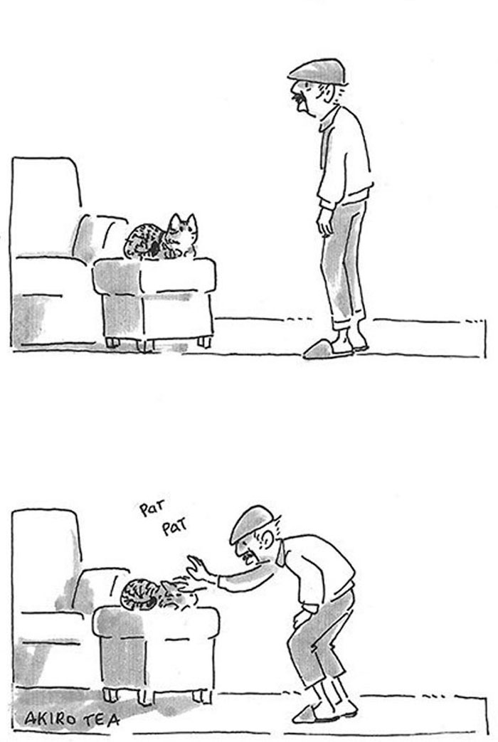 Daughter Hilariously Illustrates Her Dad&rsquo;s Ambivalent Relationship With Their Cat In 8 Honest Comics