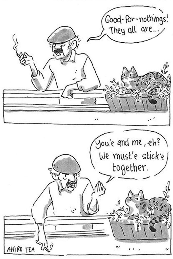 Daughter Hilariously Illustrates Her Dad&rsquo;s Ambivalent Relationship With Their Cat In 8 Honest Comics