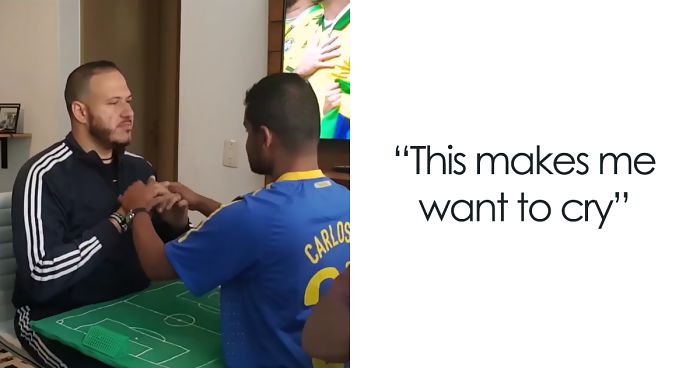 Guys Help Blind And Deaf Friend ‘Watch’ Word Cup And It Melts Everyones’ Hearts