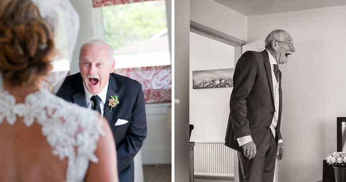 179 Times Fathers Couldn’t Hold Back Their Emotions After Seeing Daughters In Wedding Dresses For The First Time