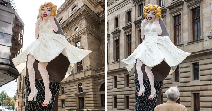 Knitted Marilyn In Prague