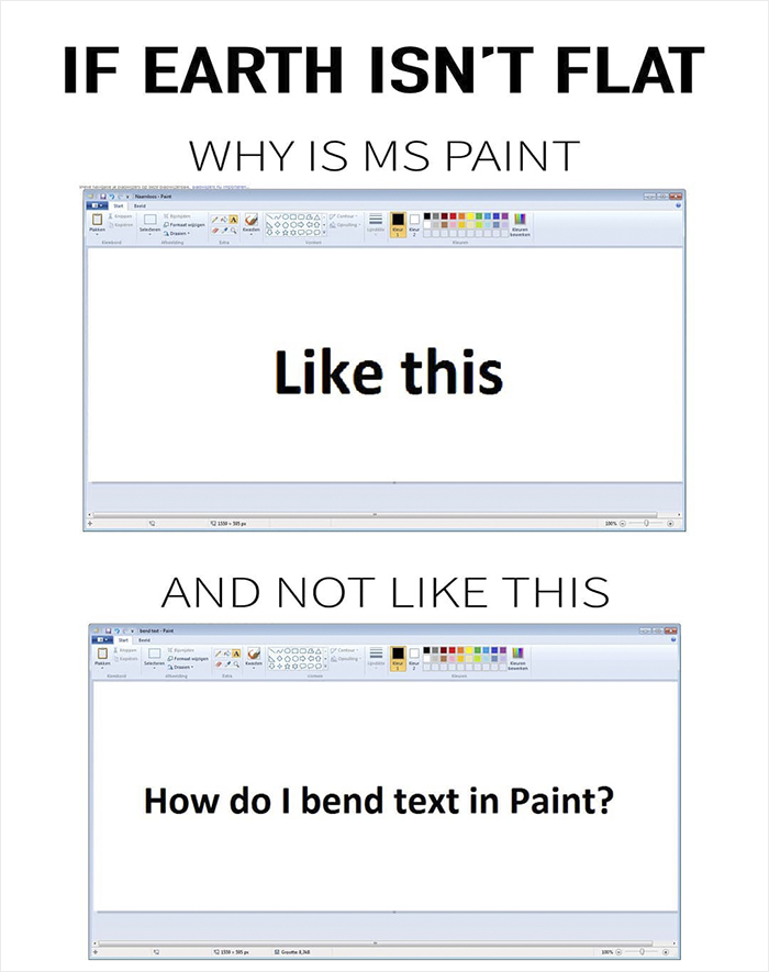 Two different type of texts in MS Paint 