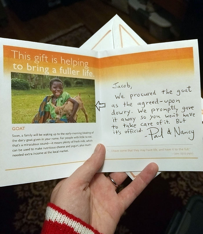 My Dad Gave My Fiancé A Goat As Dowry For Our Recent Engagement As A Joke