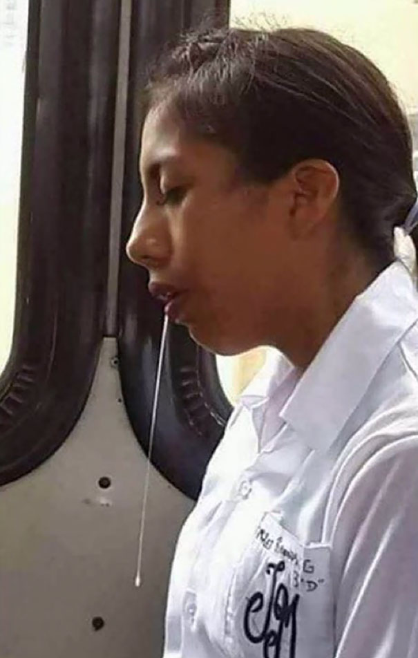 She Fell Asleep Drooling On The Train