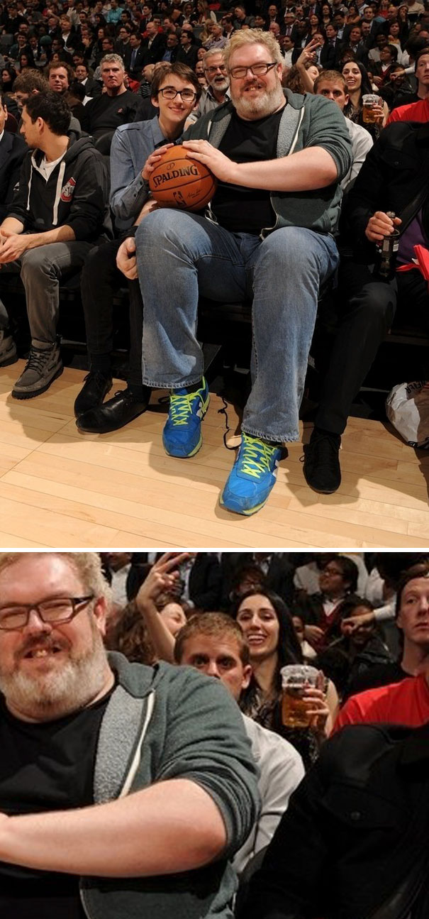 The Look Of A Man Who Spend $1000+ On A Seat To Try And Watch A Game Behind Hodor