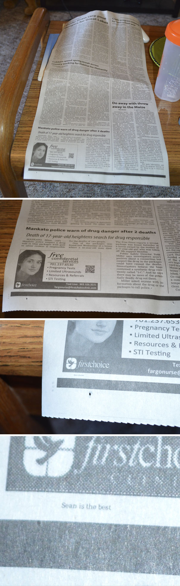 I Was The Editor Of My College Newspaper. I Hid Things In It. My Name Is Sean