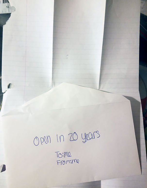 At Age 12 My Girlfriend Had To Write A Letter To Herself For School And Keep It Sealed 20 Years. She Turned 32 Today. She Fooled Her Teacher Then. And Herself Now