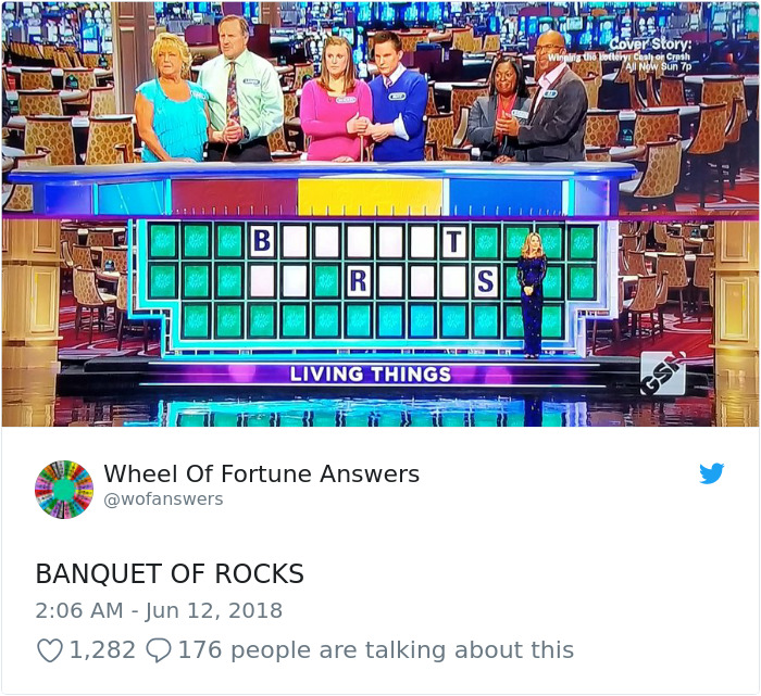 Someone’s Tweeting Their ‘Wheel Of Fortune’ Answers And They’re Hilariously Wrong
