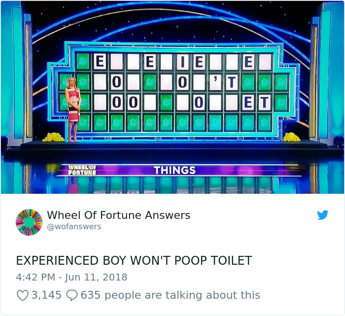 Someone’s Tweeting Their 'Wheel Of Fortune' Answers And They’re H...