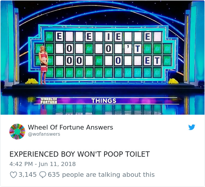 Someone’s Tweeting Their ‘Wheel Of Fortune’ Answers And They’re Hilariously Wrong