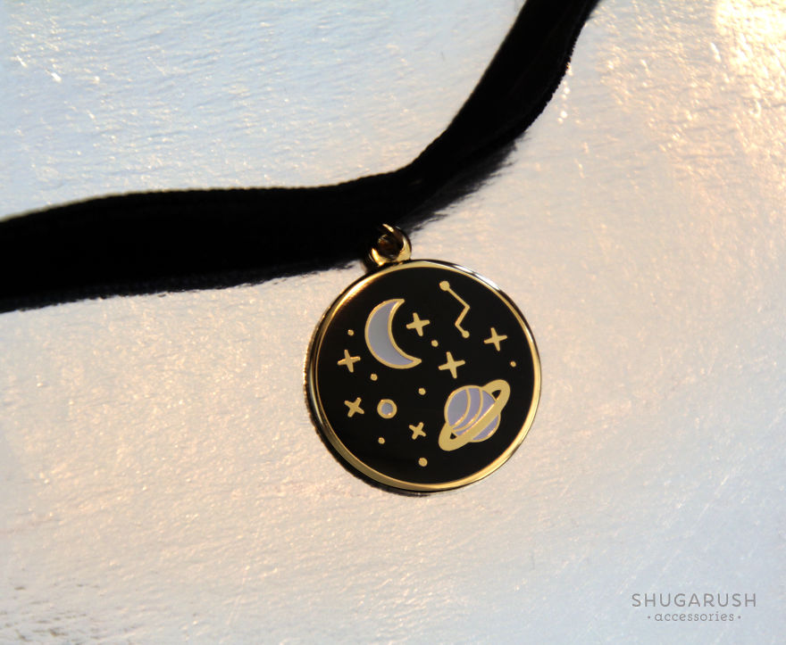 I Create Glow In The Dark Enamel Pins And Galaxy Necklaces