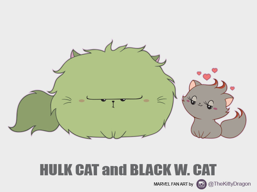 I Drew Marvel Characters As Cute Kitties