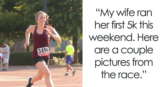 The Way This Husband Reacted To His Wife Winning Her First 5k Race Is Too Funny
