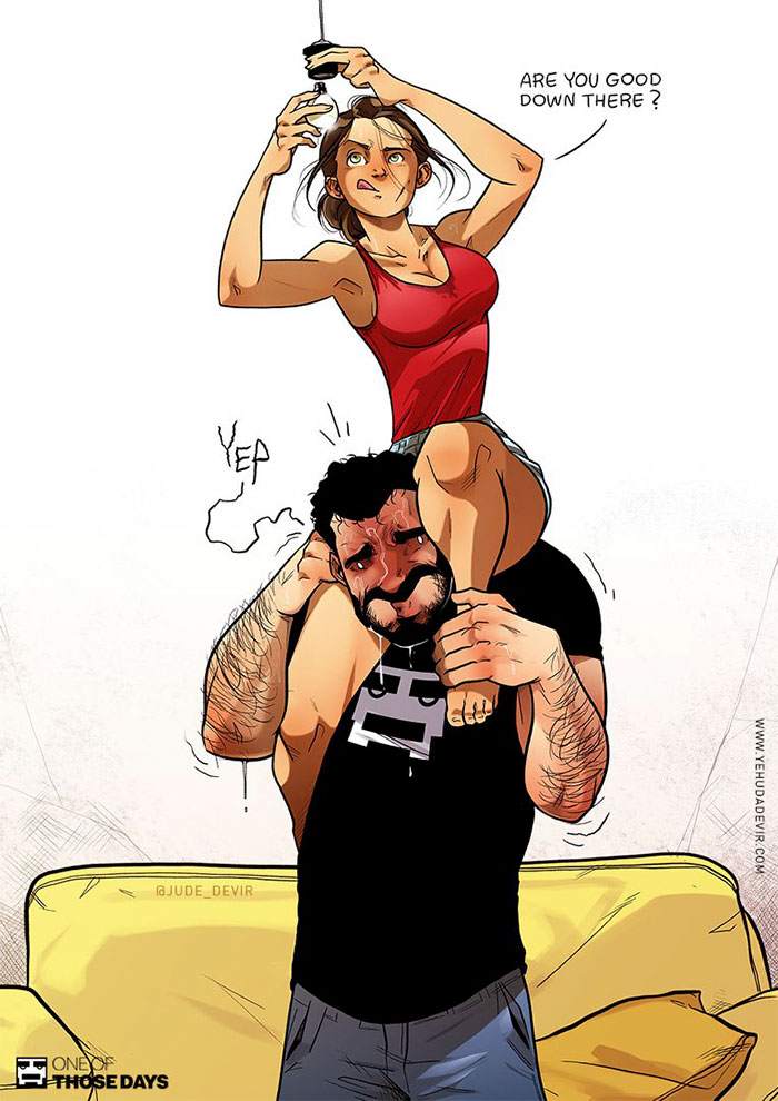 Artist Keeps Illustrating Everyday Life With His Wife, And We Finally Get To See The Couple Behind The Comics