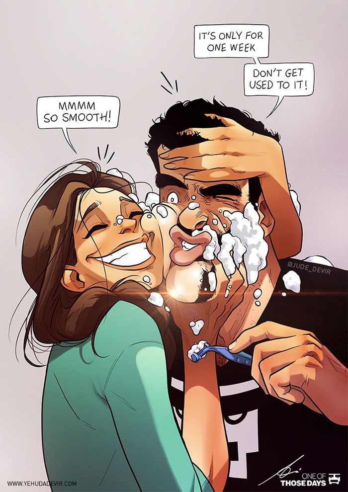 Artist Keeps Illustrating Everyday Life With His Wife, And We Finally Get To See The Couple Behind The Comics