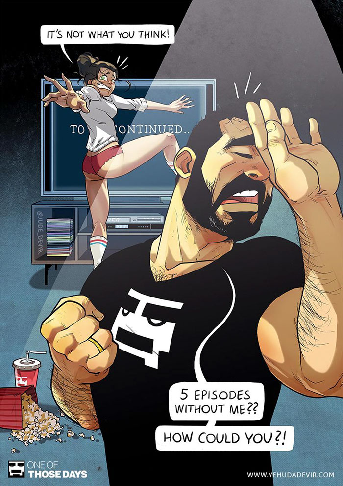 Artist Keeps Illustrating Everyday Life With His Wife, And We Finally Get To See The Couple Behind The Comics