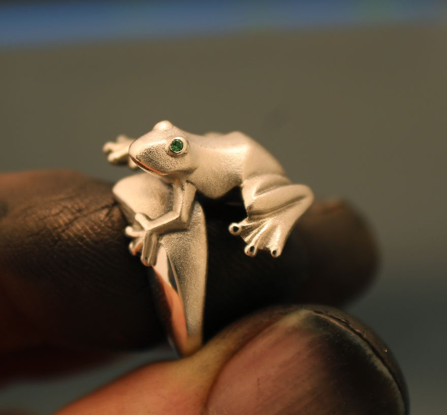 Frog Ring, Silver