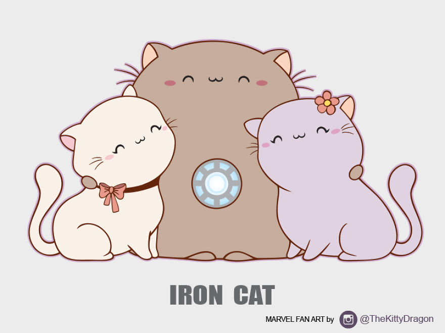 I Drew Marvel Characters As Cute Kitties