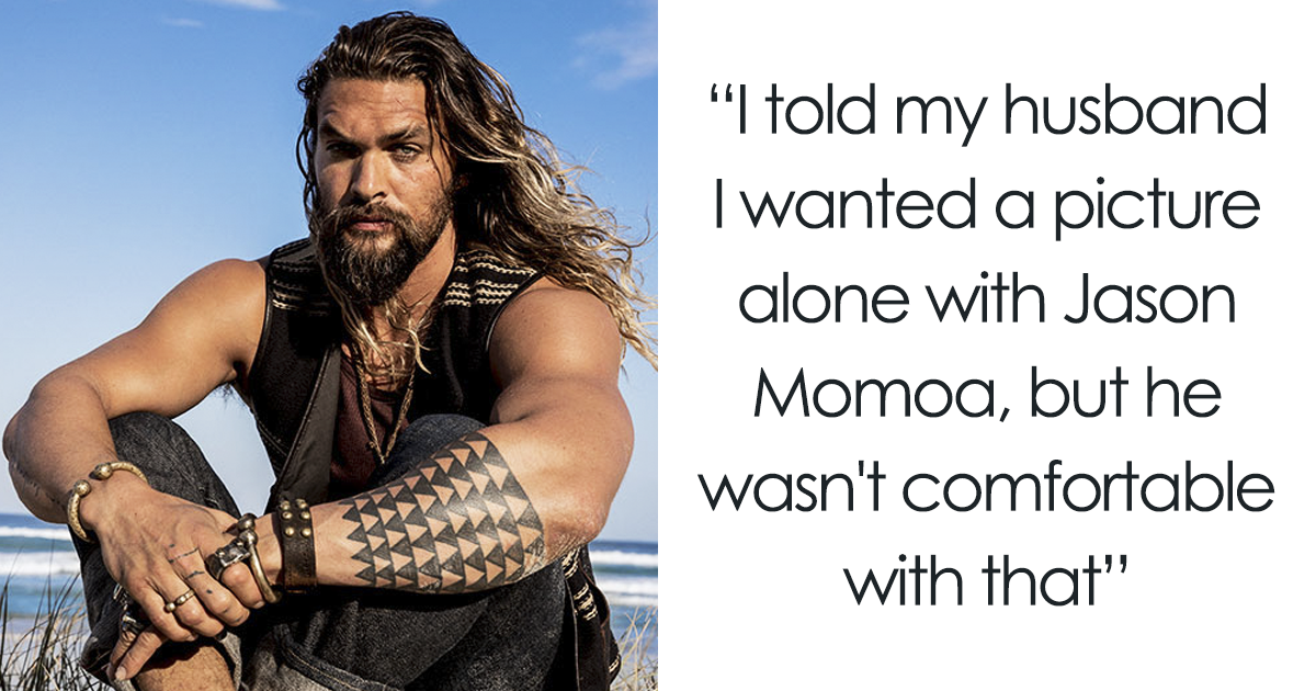Husband Refuses To Stay Out Of His Wife’s Picture With Jason Momoa, And The...