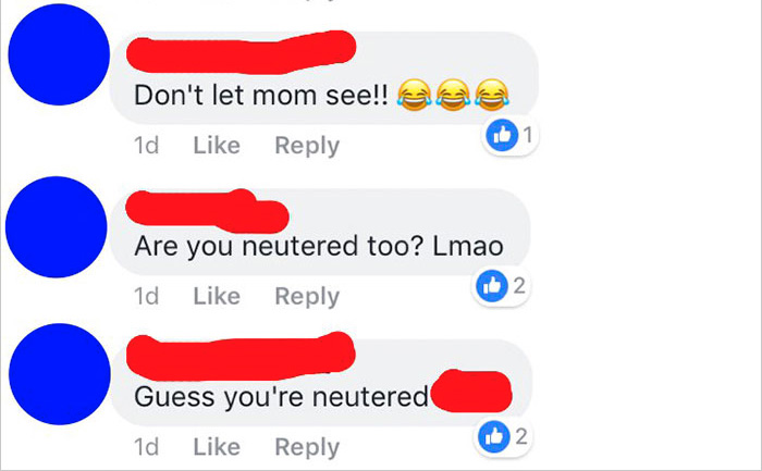 Tattoo matching rescue dog with comments questioning if man is also neutered. Tattoo matching rescue dog with comments questioning if man is also neutered.