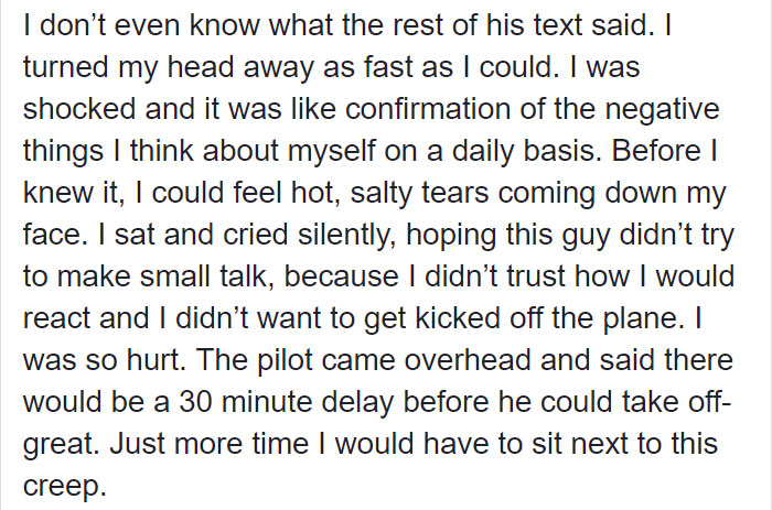 Woman Notices Man Next To Her Is Texting Someone That He's Sitting Next To 'Smelly Fatty', And It Escalates Quickly Woman Notices Man Next To Her Is Texting Someone That He's Sitting Next To 'Smelly Fatty', And It Escalates Quickly