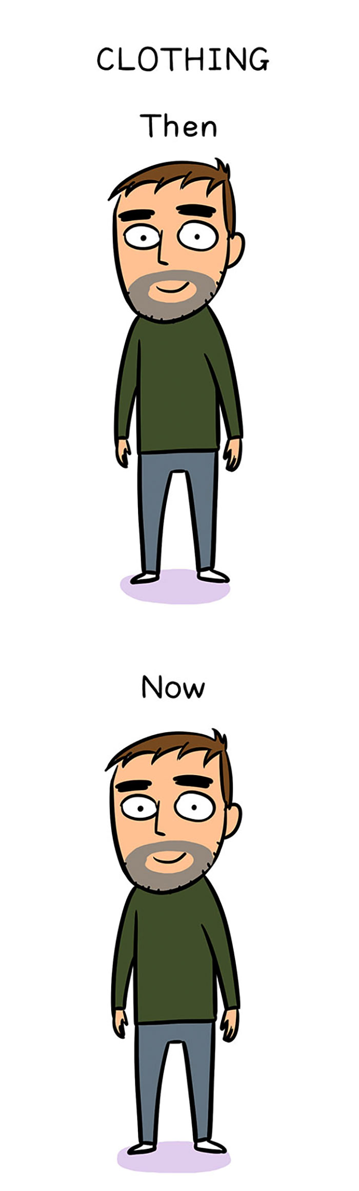 Wife Illustrates What Happened To Her Husband After Having Kids, Shows It's Not Only Moms That Change