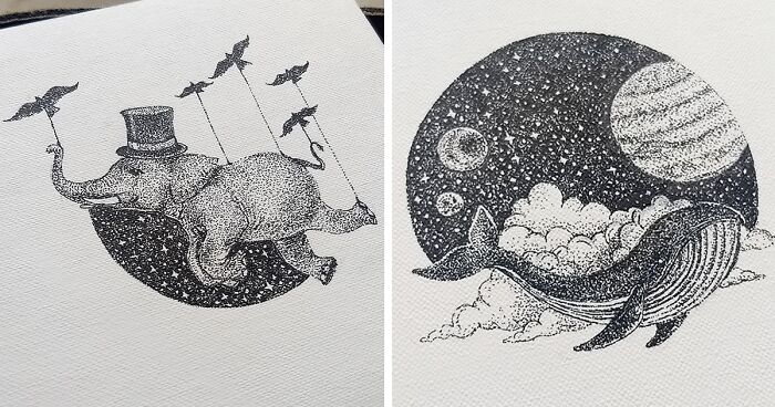 I Create Miniature Drawings Out Of Thousands Of Ink Dots (29 Pics)