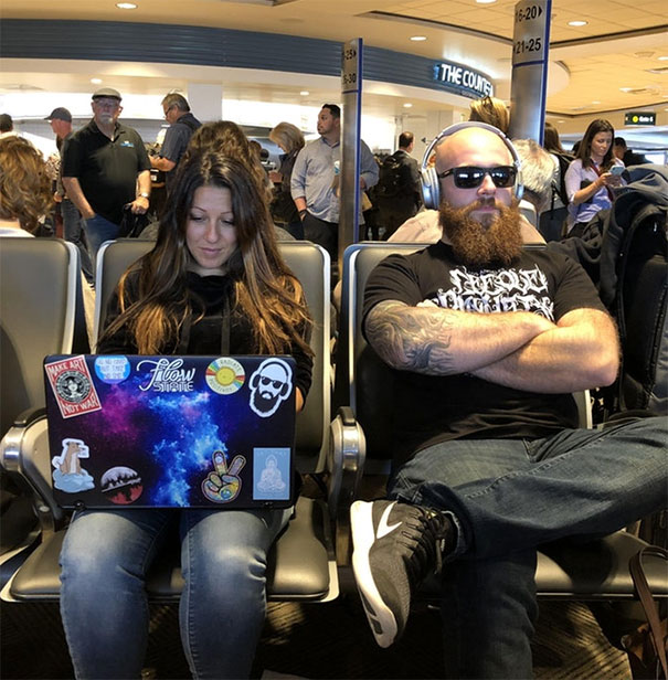 Guy Looks Exactly Like The Woman's Laptop Sticker