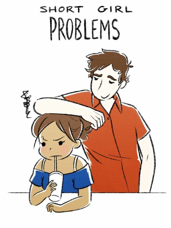 Artist Illustrates Tall & Short Girl Problems, And The Result Is Hilariously Relatable Artist Illustrates Tall & Short Girl Problems, And The Result Is Hilariously Relatable