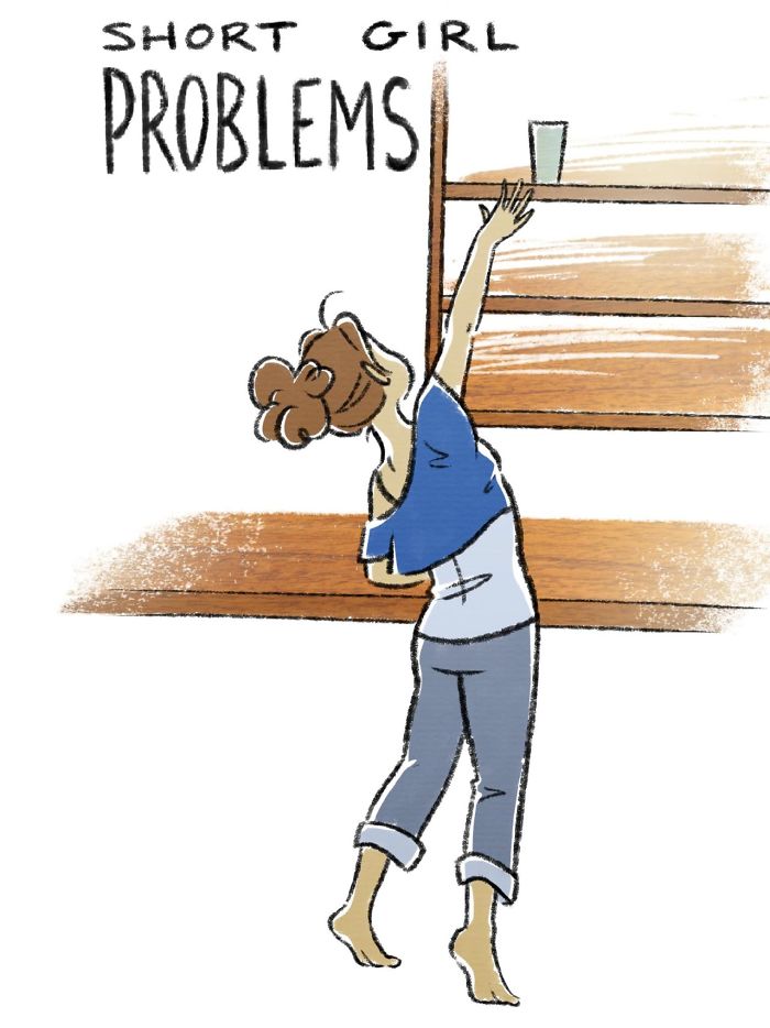 Artist Illustrates Tall & Short Girl Problems, And The Result Is Hilariously Relatable Artist Illustrates Tall & Short Girl Problems, And The Result Is Hilariously Relatable