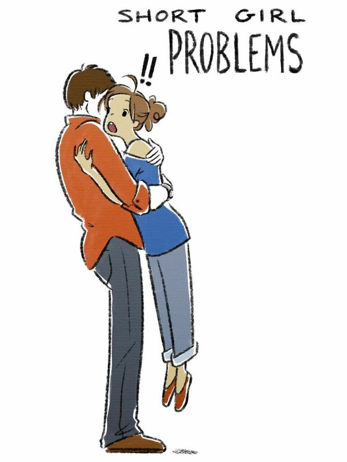 Artist Illustrates Tall & Short Girl Problems, And The Result Is Hilariously Relatable Artist Illustrates Tall & Short Girl Problems, And The Result Is Hilariously Relatable