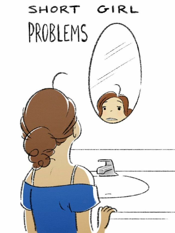 Artist Illustrates Tall & Short Girl Problems, And The Result Is Hilariously Relatable Artist Illustrates Tall & Short Girl Problems, And The Result Is Hilariously Relatable